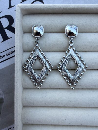 SILVER PRISM EARRING