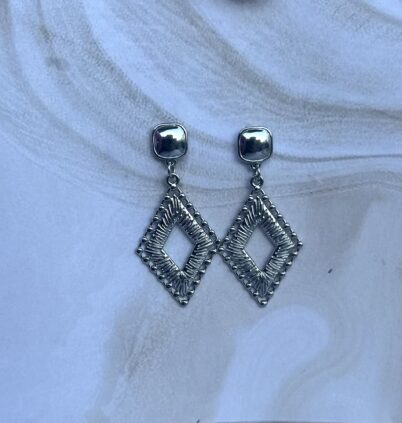 SILVER PRISM EARRING